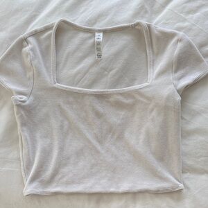 ALO Yoga Women's White Terry Athletic Crop Top